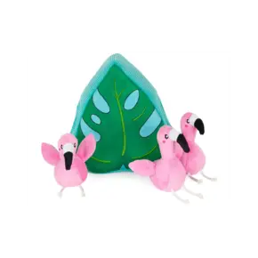ZippyPaws Burrow Flamingos in Monstera