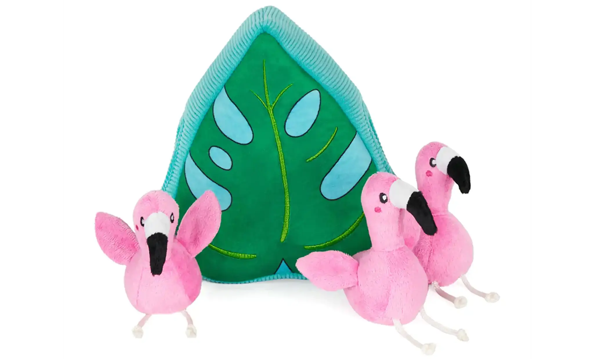 ZippyPaws Burrow Flamingos in Monstera