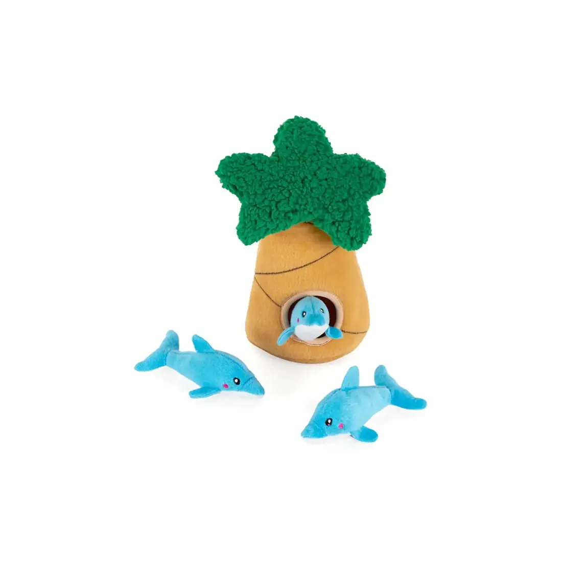 ZippyPaws Burrow Dolphins in Palm Tree