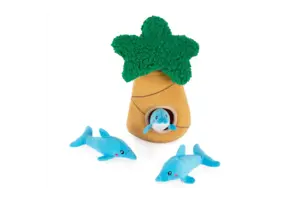 ZippyPaws Burrow Dolphins in Palm Tree