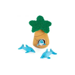 ZippyPaws Burrow Dolphins in Palm Tree