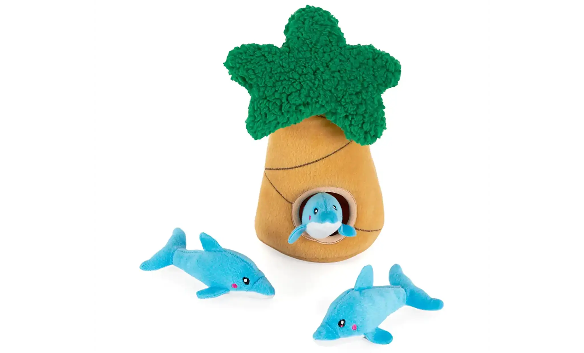 ZippyPaws Burrow Dolphins in Palm Tree