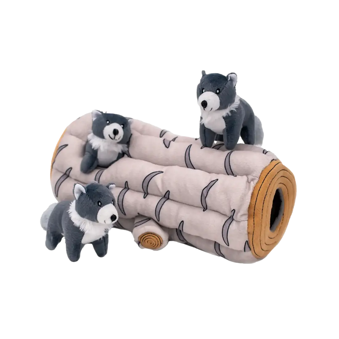 ZippyPaws Burrow Arctic Wolf Log