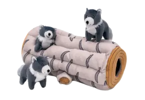 ZippyPaws Burrow Arctic Wolf Log