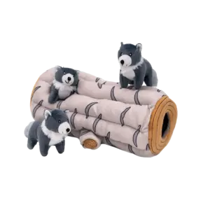 ZippyPaws Burrow Arctic Wolf Log