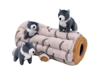 ZippyPaws Burrow Arctic Wolf Log