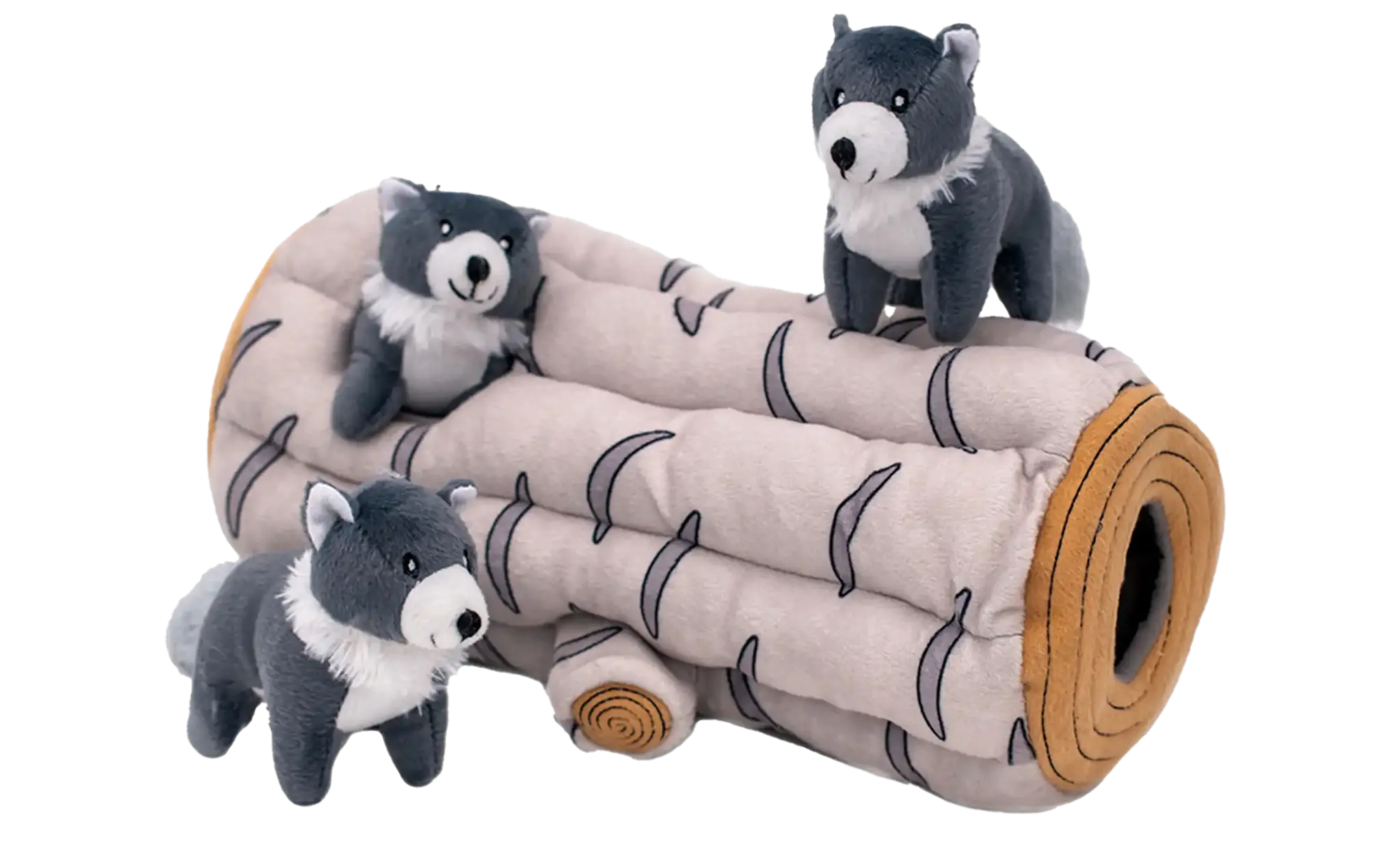 ZippyPaws Burrow Arctic Wolf Log