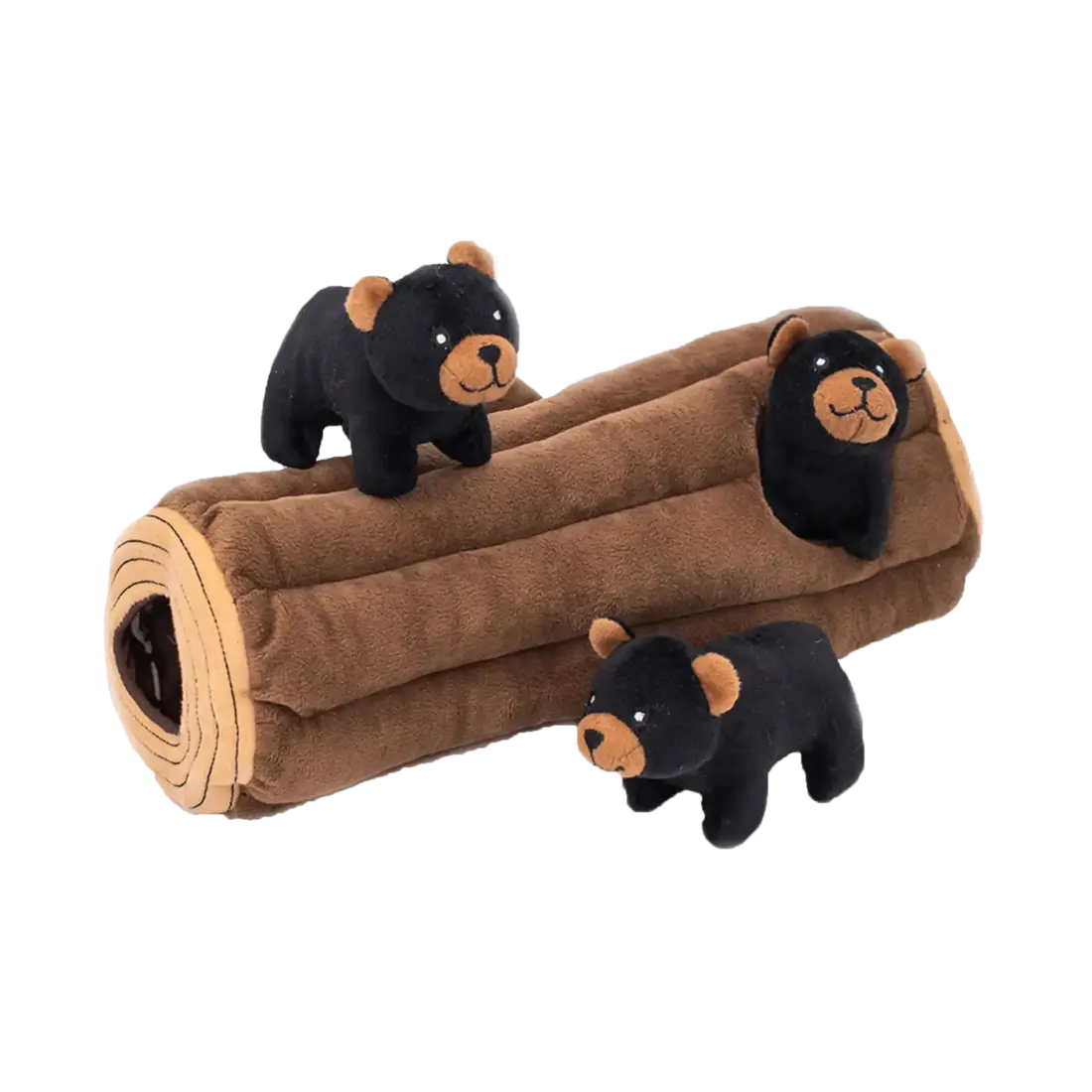ZippyPaws Burrow Black Bear Log