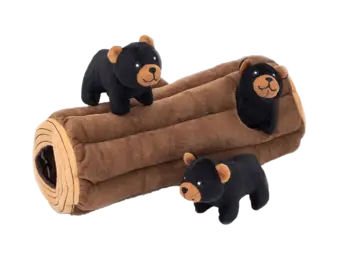 ZippyPaws Burrow Black Bear Log