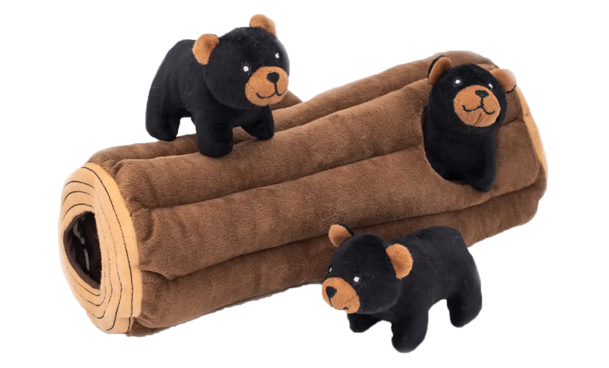 ZippyPaws Burrow Black Bear Log