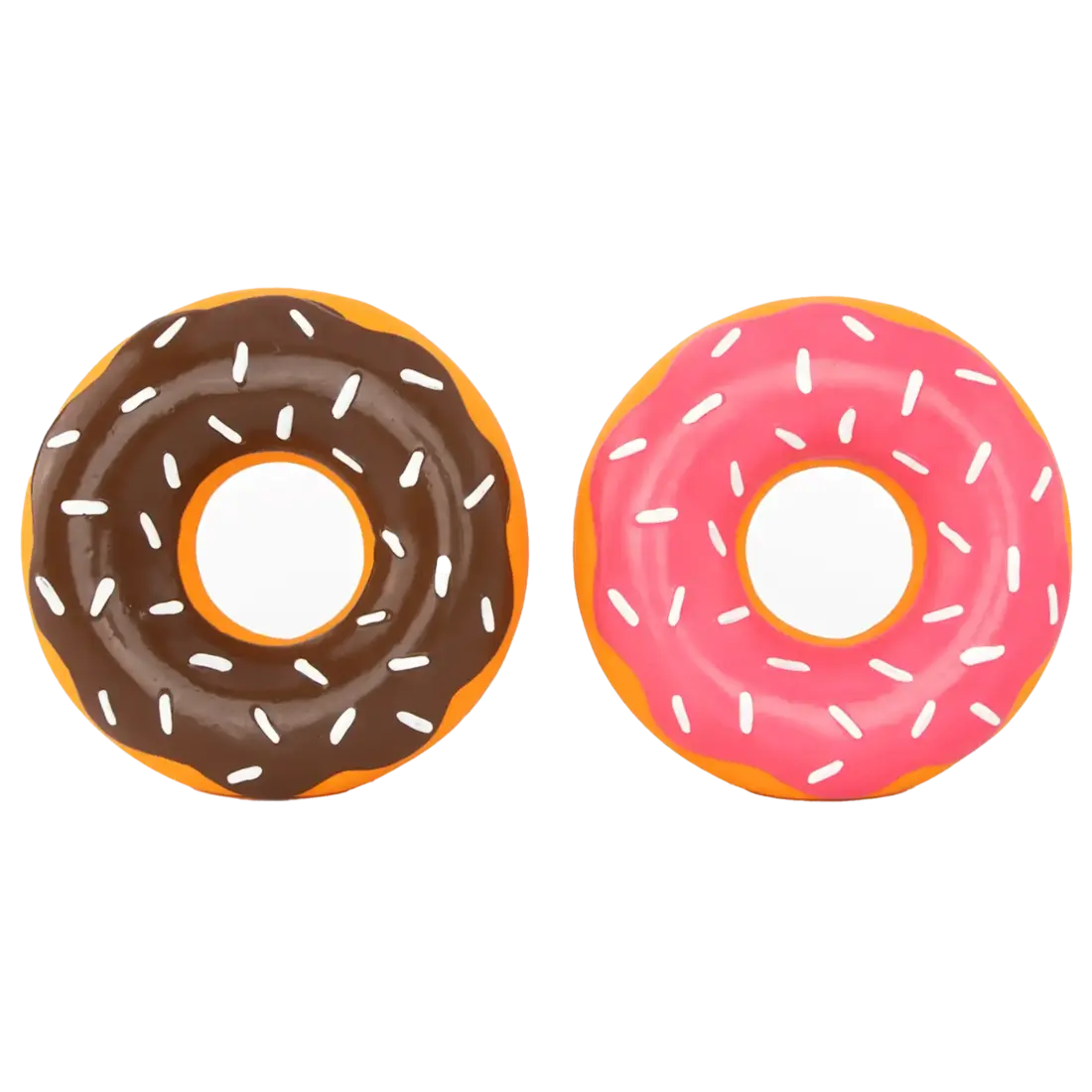 ZippyPaws Latex Donutz 2-Pack – Chocolate & Strawberry