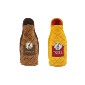 ZippyPaws Z-Stitch Happy Hour Crusherz 2-Pack Whiskey & Tequila