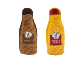 ZippyPaws Z-Stitch Happy Hour Crusherz 2-Pack Whiskey & Tequila