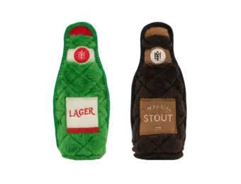 ZippyPaws Z-Stitch Happy Hour Crusherz 2-Pack Lager & Stout
