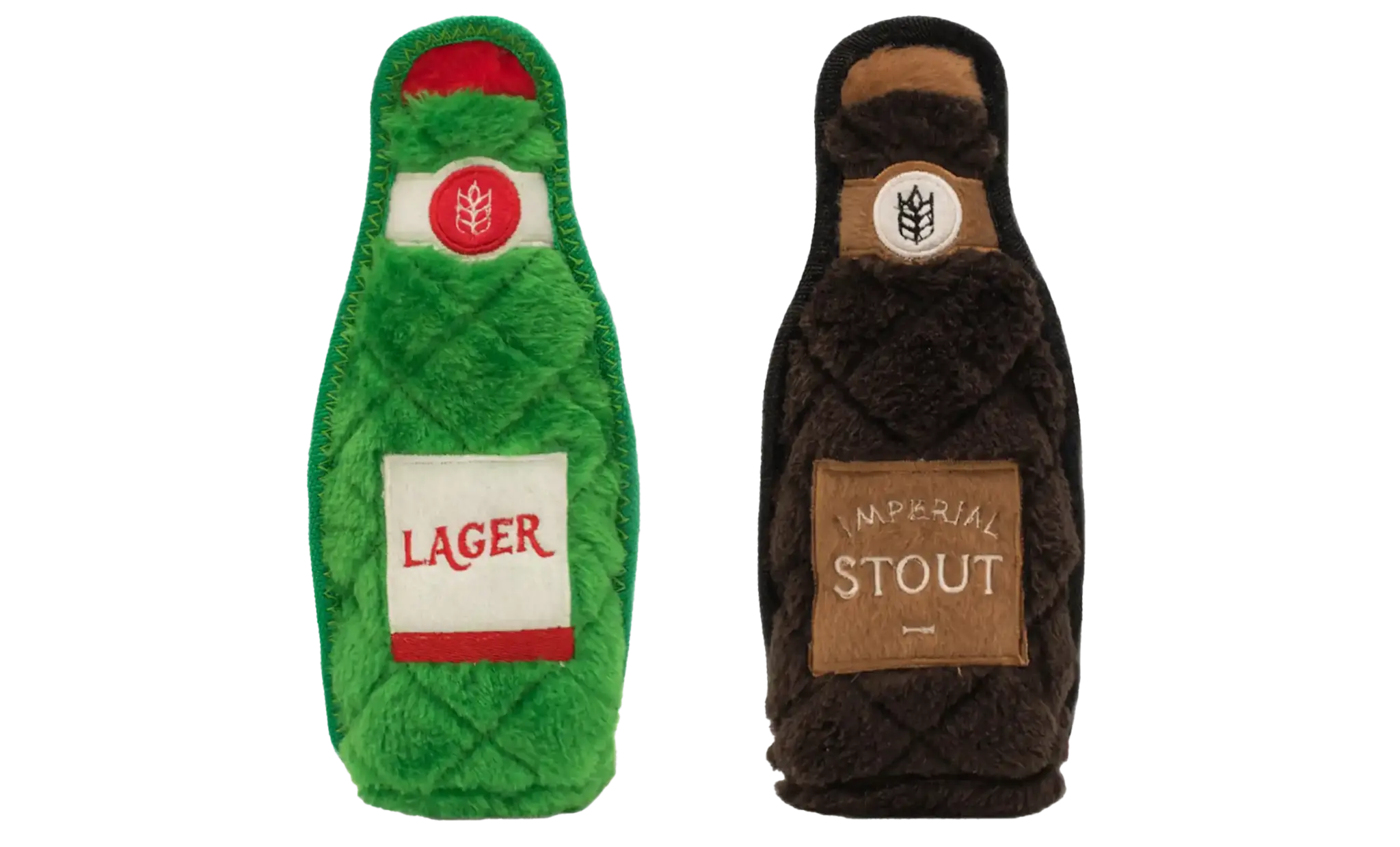 ZippyPaws Z-Stitch Happy Hour Crusherz 2-Pack Lager & Stout