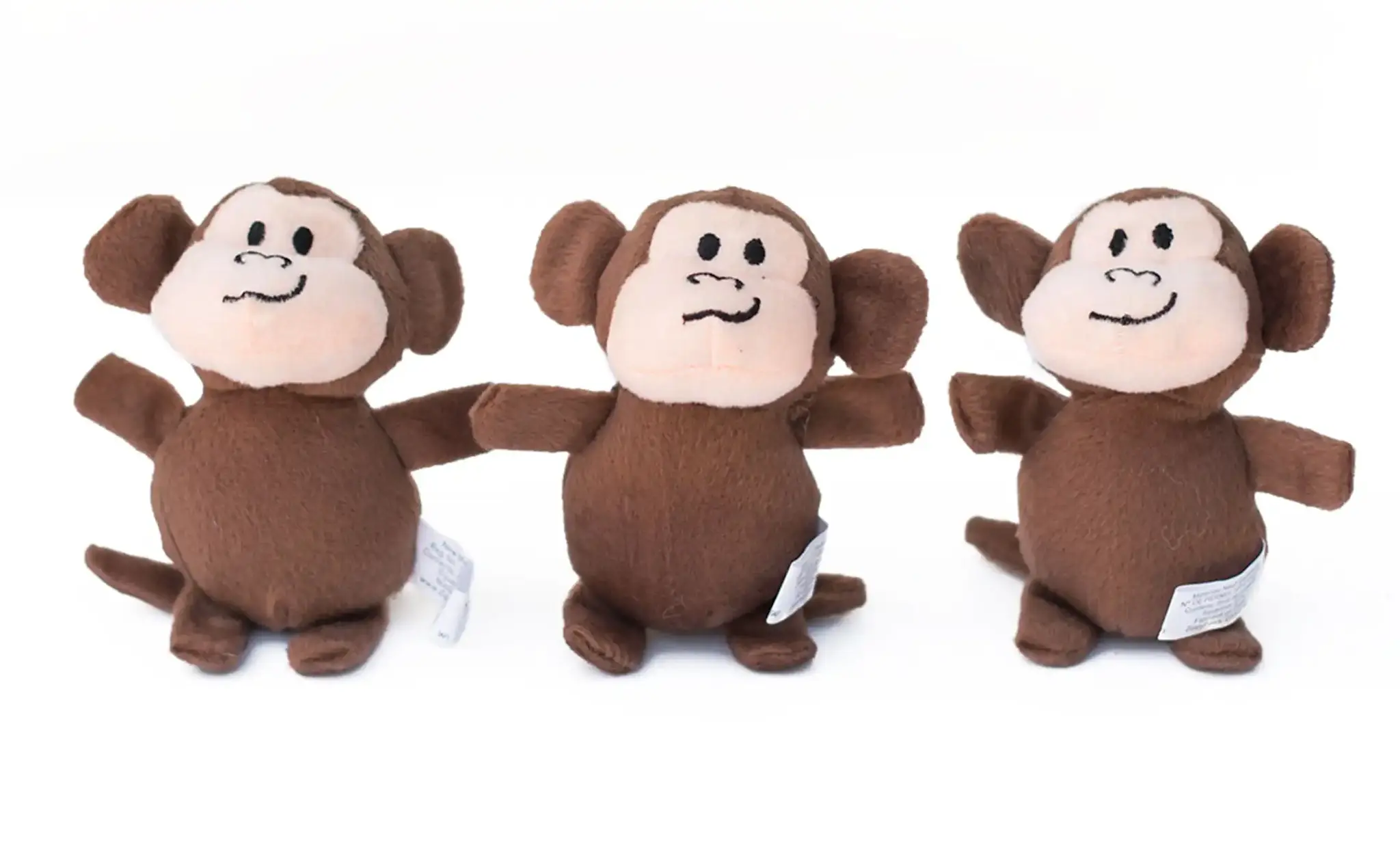 ZippyPaws Miniz 3-Pack Monkeys