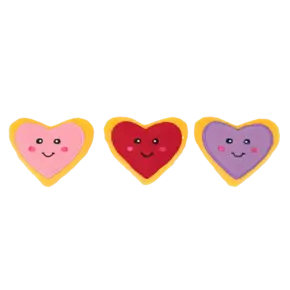 ZippyPaws Miniz 3-Pack Heart Cookies