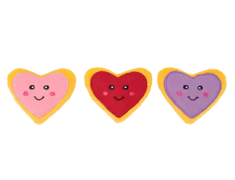ZippyPaws Miniz 3-Pack Heart Cookies