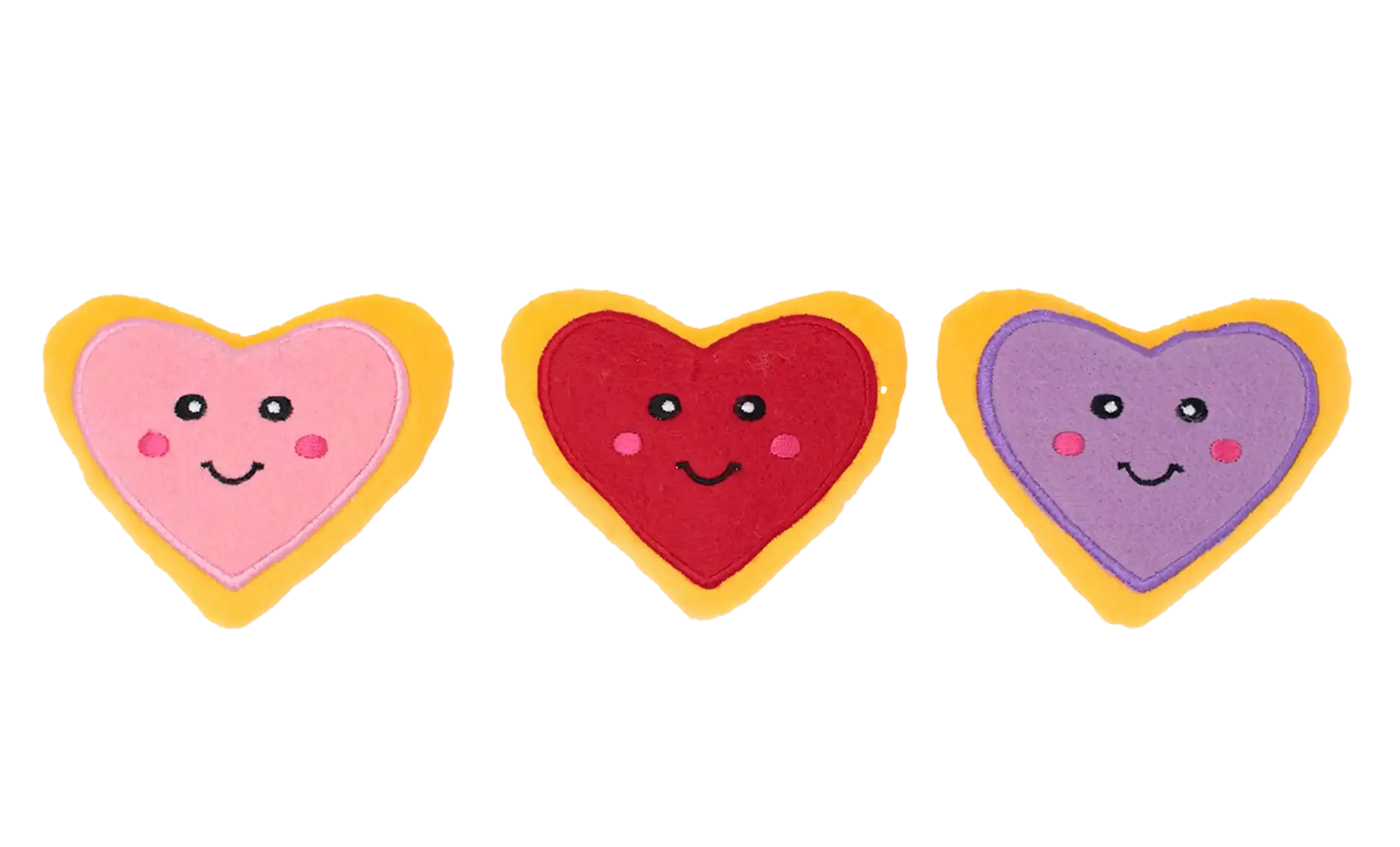 ZippyPaws Miniz 3-Pack Heart Cookies