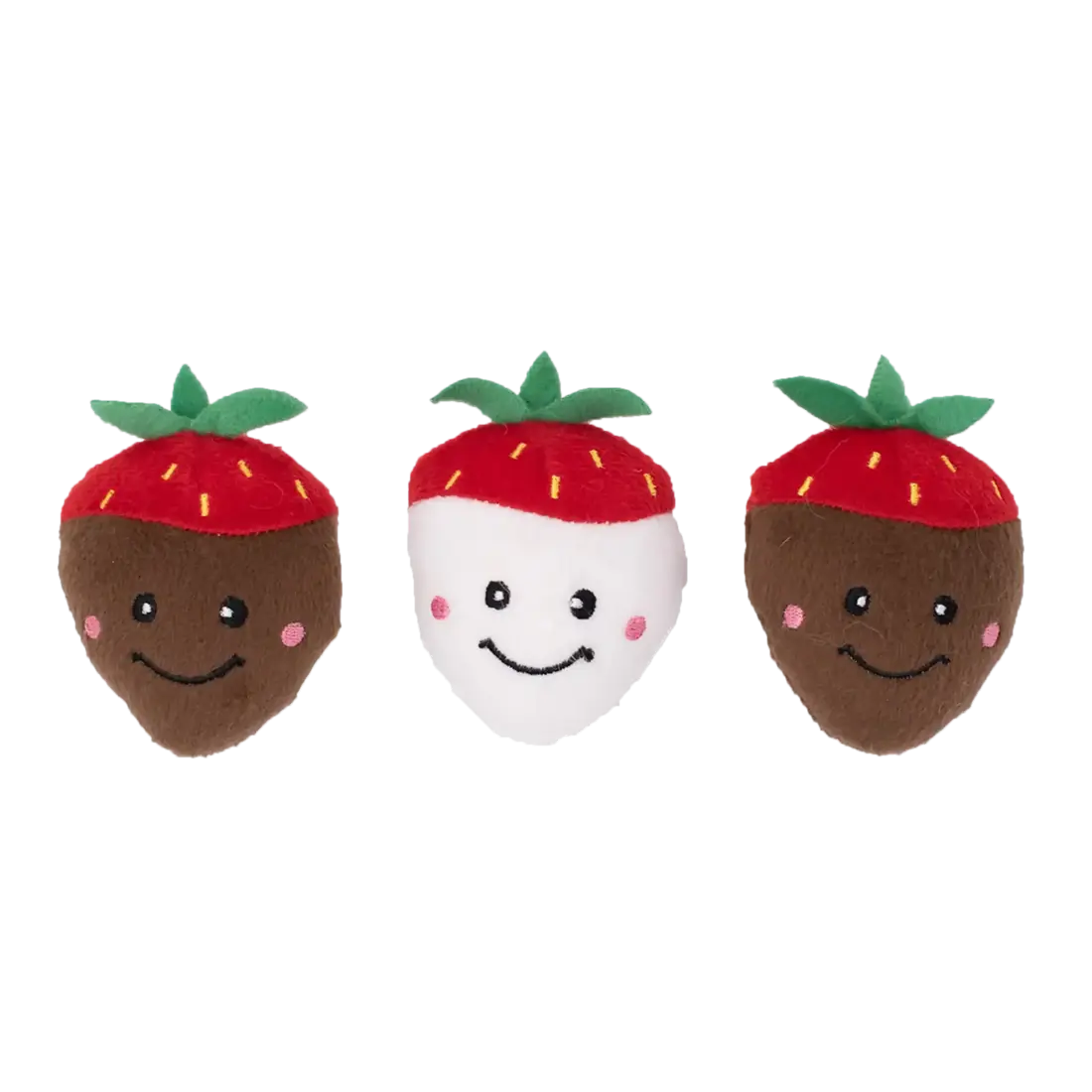 ZippyPaws Miniz 3-Pack Chocolate Covered Strawberries
