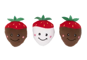 ZippyPaws Miniz 3-Pack Chocolate Covered Strawberries