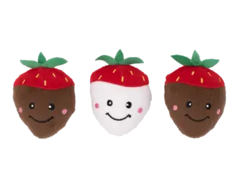 ZippyPaws Miniz 3-Pack Chocolate Covered Strawberries