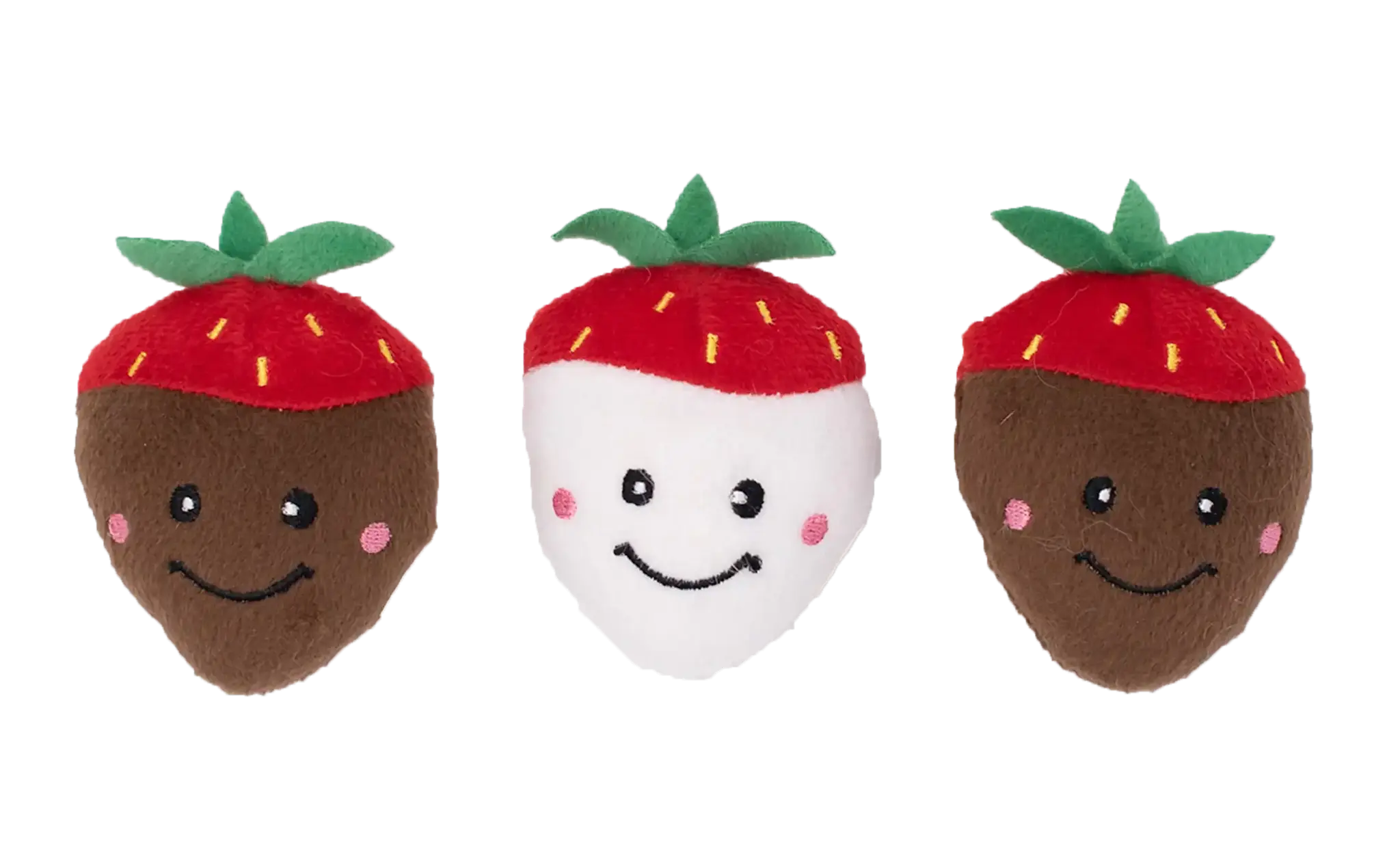 ZippyPaws Miniz 3-Pack Chocolate Covered Strawberries