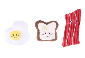 ZippyPaws Miniz 3-Pack Breakfast Foods