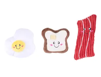 ZippyPaws Miniz 3-Pack Breakfast Foods