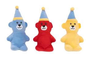 ZippyPaws Miniz 3-Pack Birthday Bears