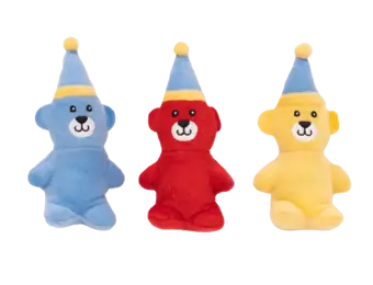 ZippyPaws Miniz 3-Pack Birthday Bears