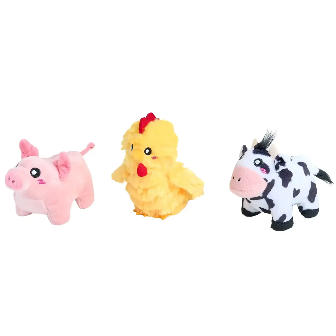 ZippyPaws Miniz 3-Pack Barnyard Friends