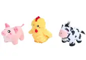 ZippyPaws Miniz 3-Pack Barnyard Friends