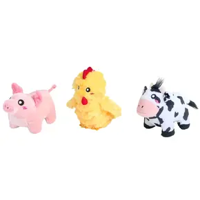 ZippyPaws Miniz 3-Pack Barnyard Friends