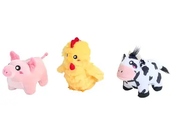 ZippyPaws Miniz 3-Pack Barnyard Friends