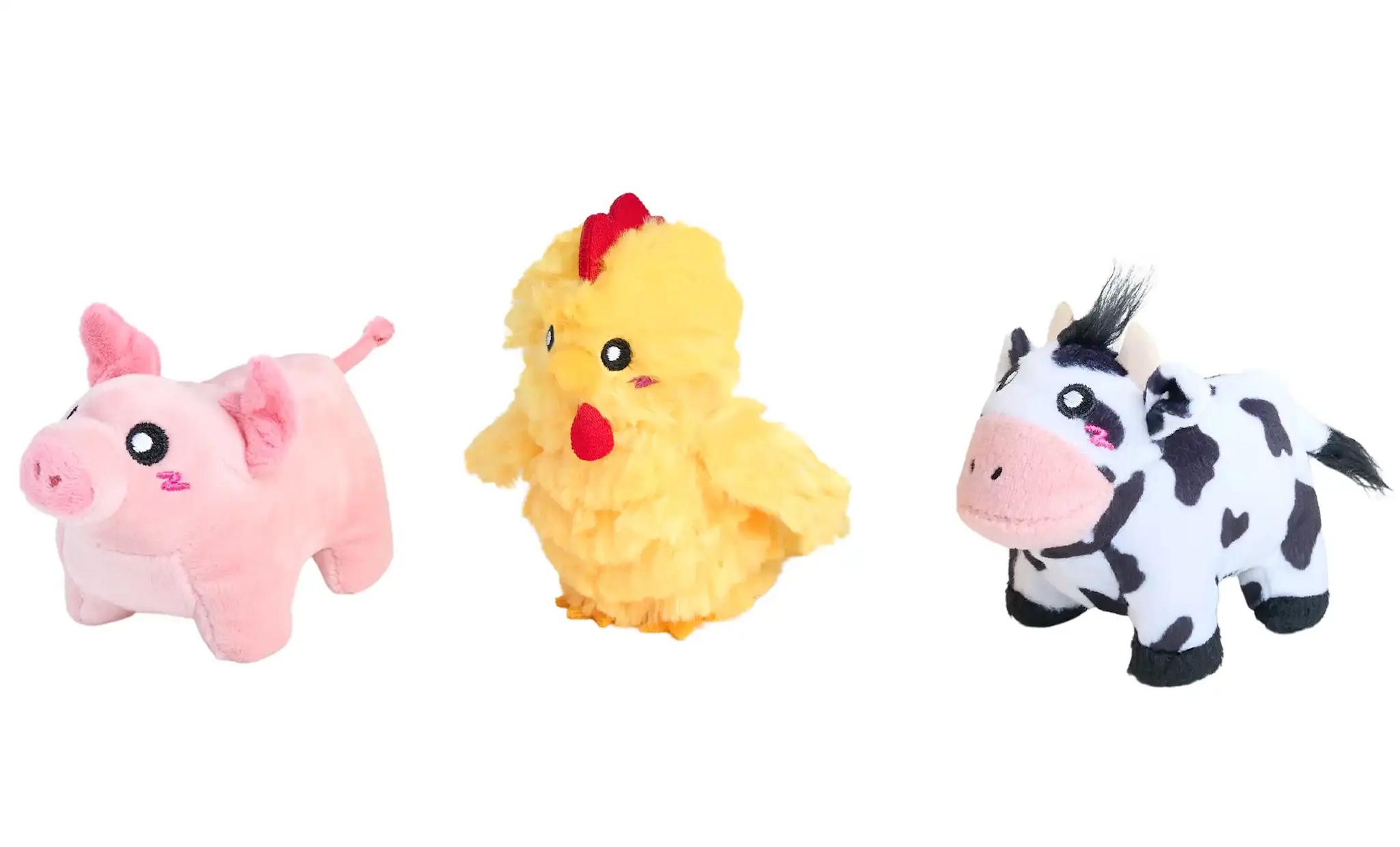 ZippyPaws Miniz 3-Pack Barnyard Friends