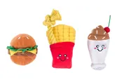 ZippyPaws Miniz 3-Pack Fast Foods