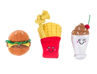 ZippyPaws Miniz 3-Pack Fast Foods