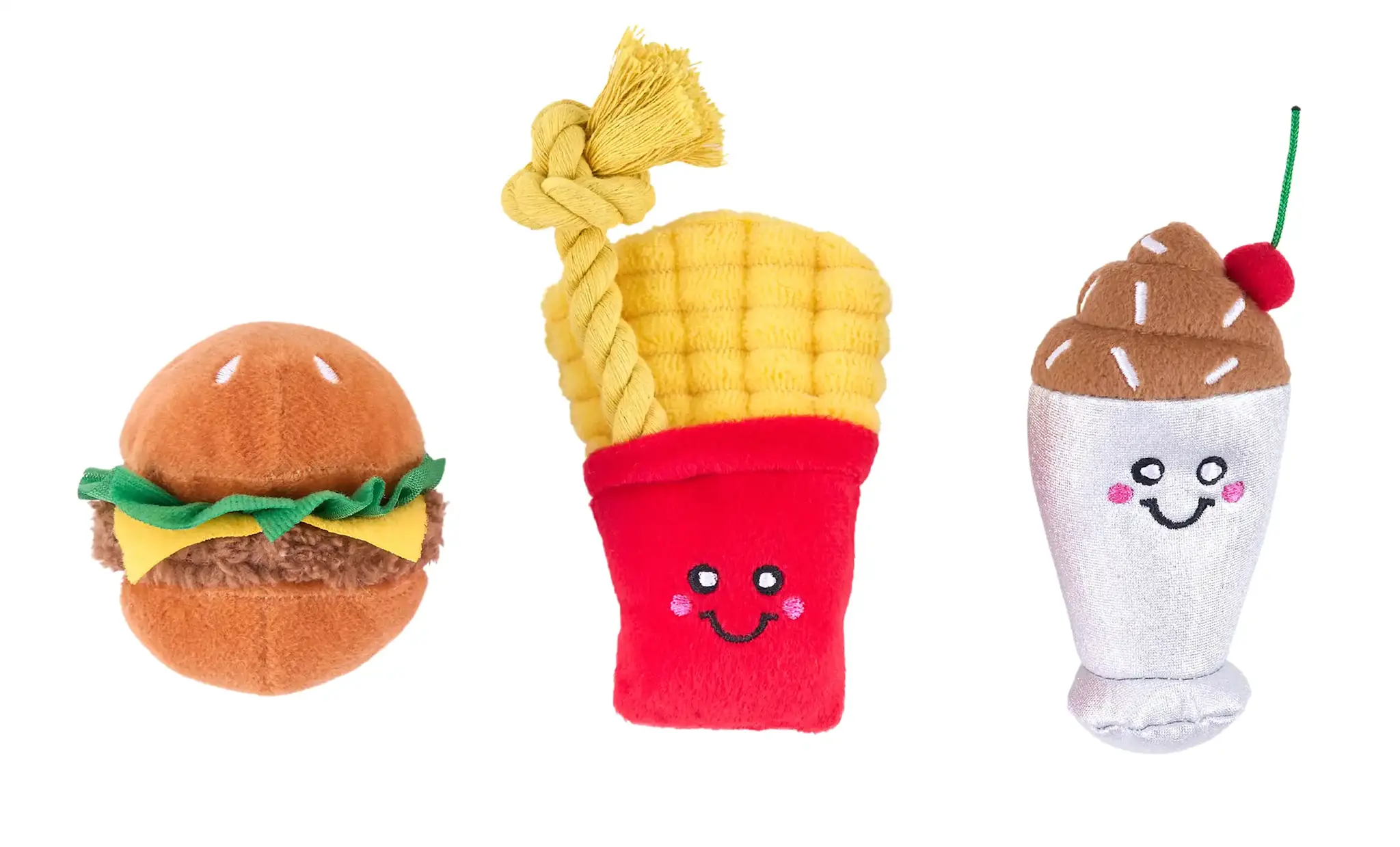 ZippyPaws Miniz 3-Pack Fast Foods