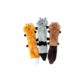 ZippyPaws Skinny Peltz Raccoon, Fox, Squirrel Small – Set of 3