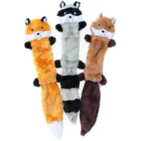 ZippyPaws Skinny Peltz Raccoon, Fox, Squirrel Large – Set of 3