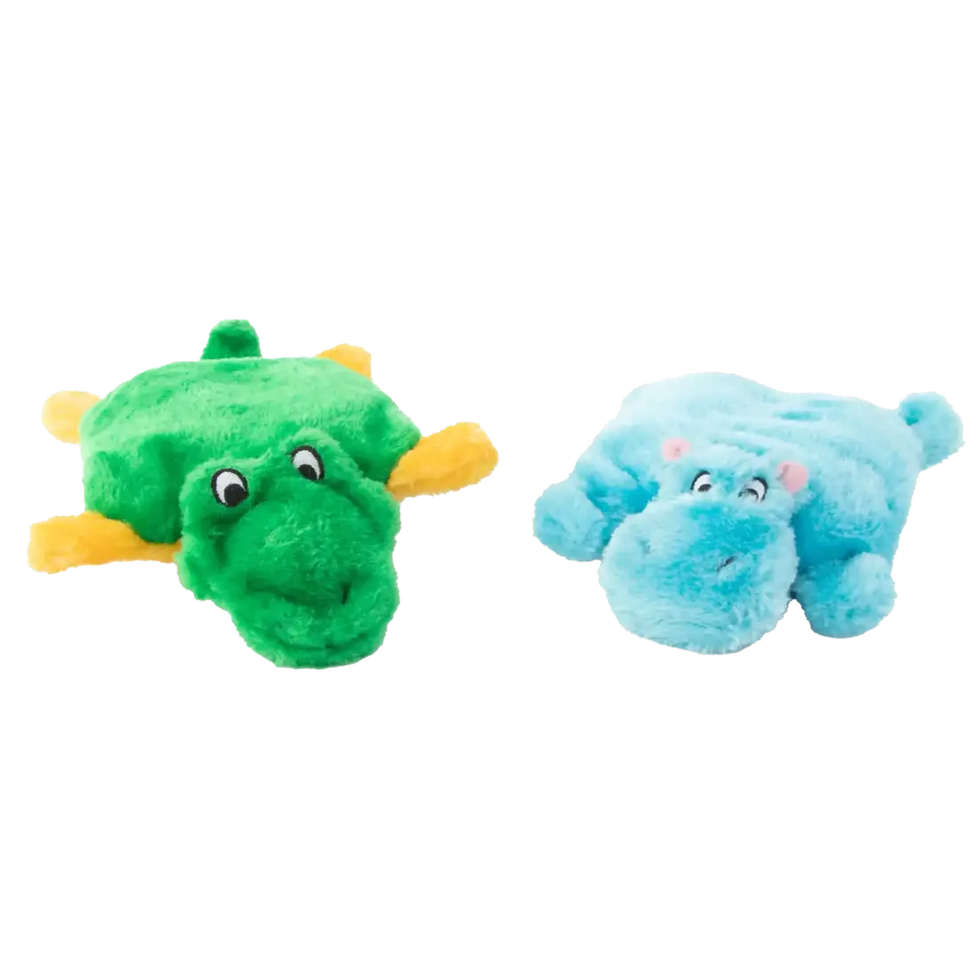 ZippyPaws Squeakie Pad 2-Pack – Hippo & Alligator