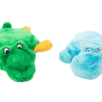 ZippyPaws Squeakie Pad 2-Pack – Hippo & Alligator