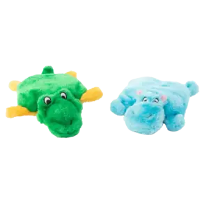 ZippyPaws Squeakie Pad 2-Pack – Hippo & Alligator