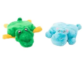 ZippyPaws Squeakie Pad 2-Pack – Hippo & Alligator
