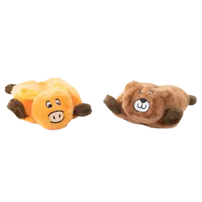 ZippyPaws Squeakie Pad 2-Pack – Bear & Moose