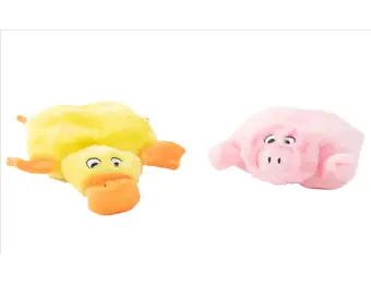 ZippyPaws Squeakie Pad 2-Pack – Duck & Pig