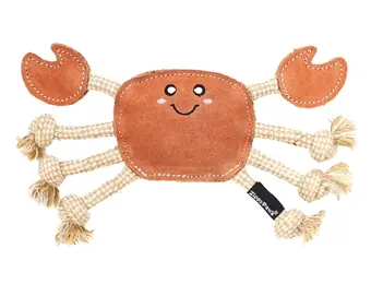 ZippyPaws EcoZippy Suede and Rope Buddies - Crab