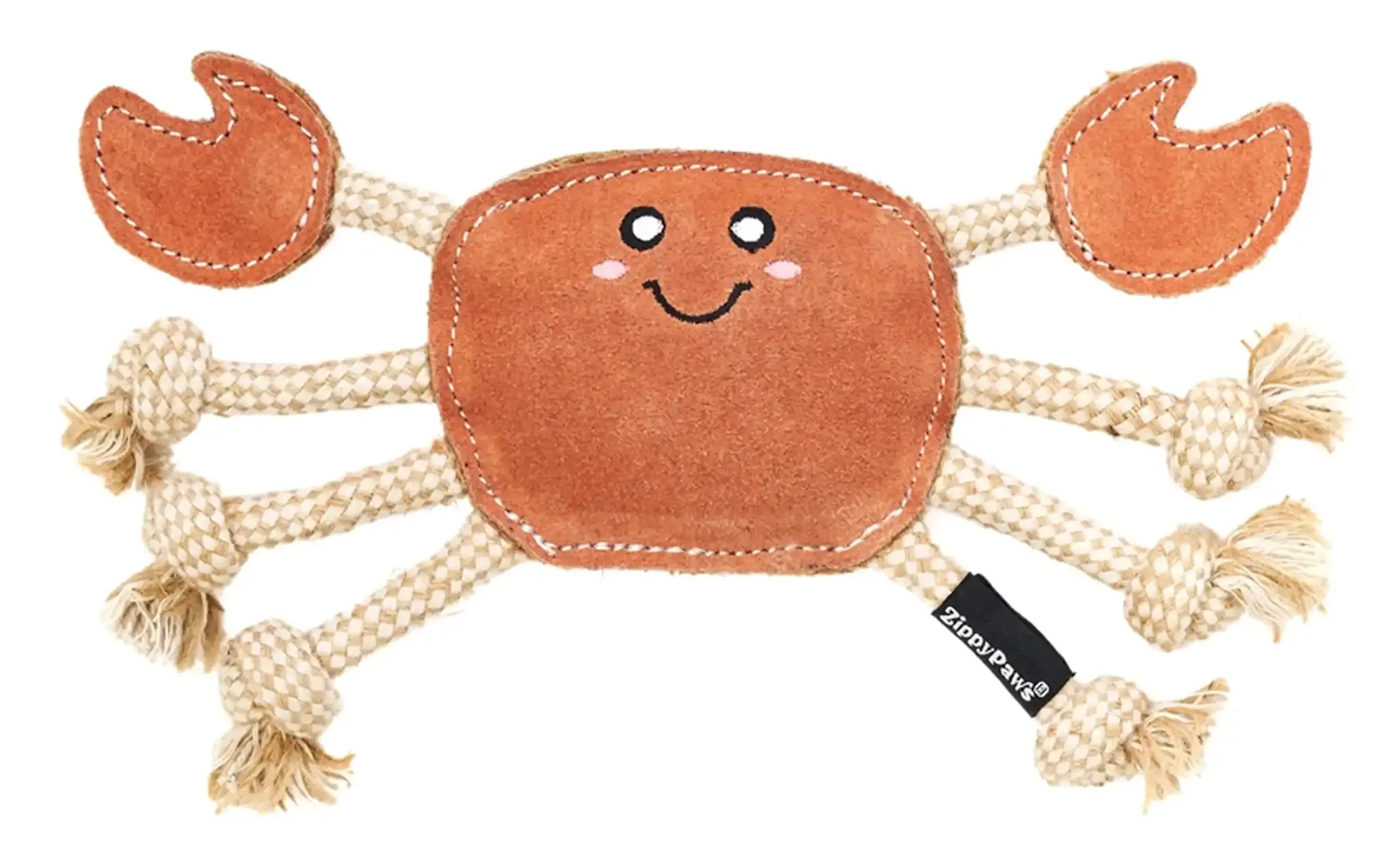 ZippyPaws EcoZippy Suede and Rope Buddies - Crab