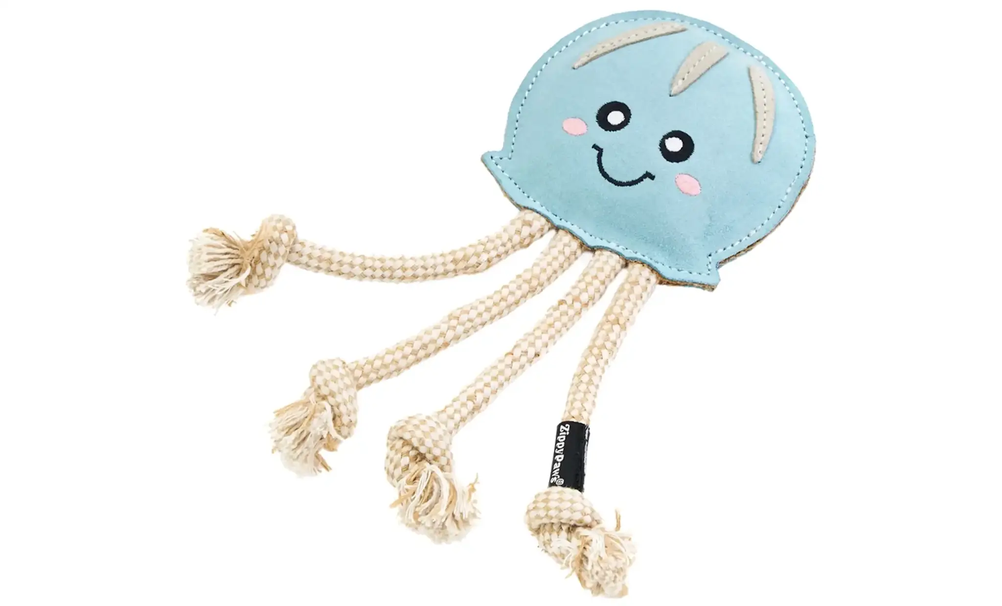 ZippyPaws EcoZippy Suede and Rope Buddies - Jellyfish
